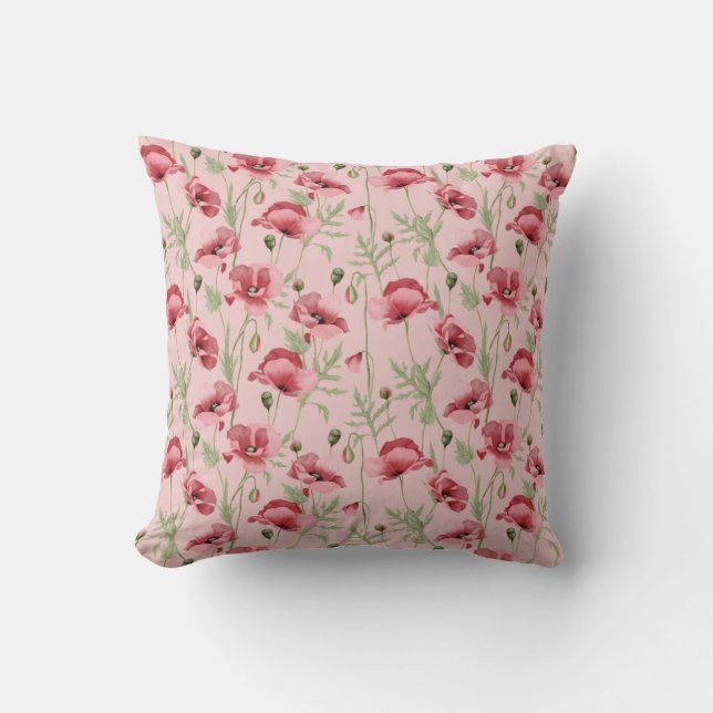Meadow flowers prints country house throw pillow (Front)