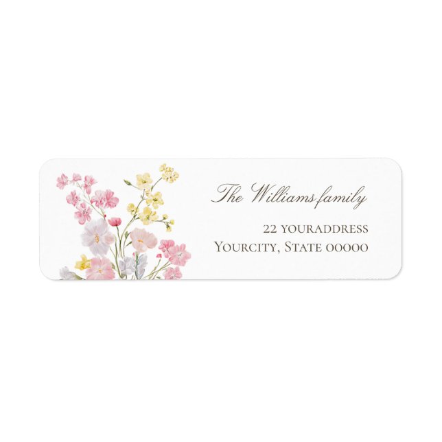  meadow flowers Return Address Label (Front)