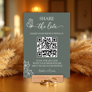 Meadow Flowers Share  the Love card wedding sign Holder