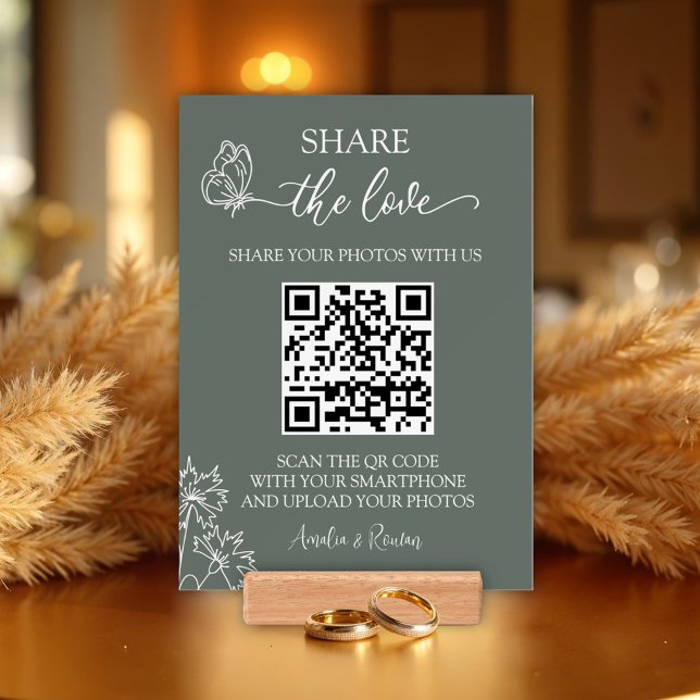 Meadow Flowers Share  the Love card wedding sign Holder (Creator Uploaded)