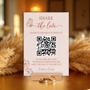 Meadow Flowers Share  the Love card wedding sign Holder