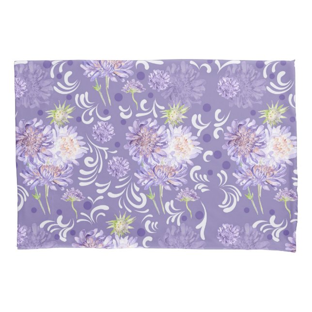 meadow flowers watercolor Pattern Pillow Case (Front)