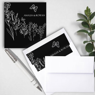 Meadow Flowers Wedding  Envelope Liner