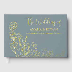 Meadow Flowers Wedding Foil Guest Book