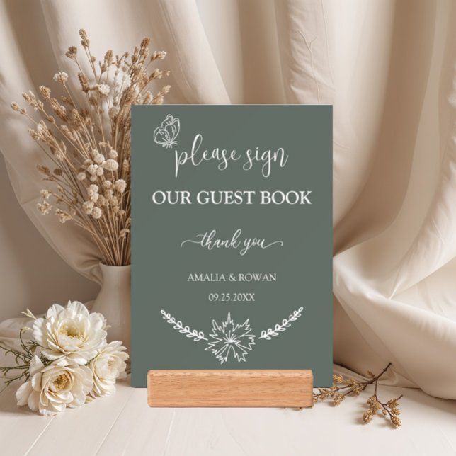 Meadow Flowers Wedding Guest Book Card Holder (Creator Uploaded)