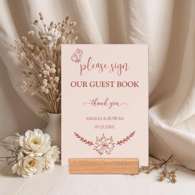 Meadow Flowers Wedding Guest Book Card Holder (Creator Uploaded)