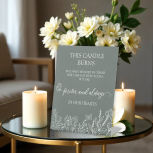 Meadow Flowers Wedding Memorial This Candle Burns Pedestal Sign