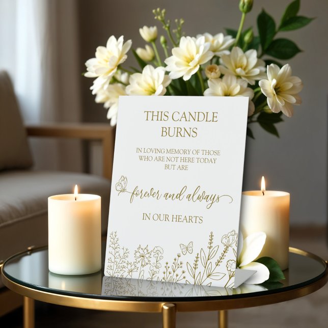 Meadow Flowers Wedding Memorial This Candle Burns Pedestal Sign (Creator Uploaded)