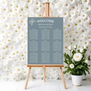Meadow Flowers Wedding Seating Chart Foam Board