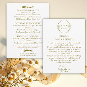 Meadow Flowers  Wedding Welcome Itinerary