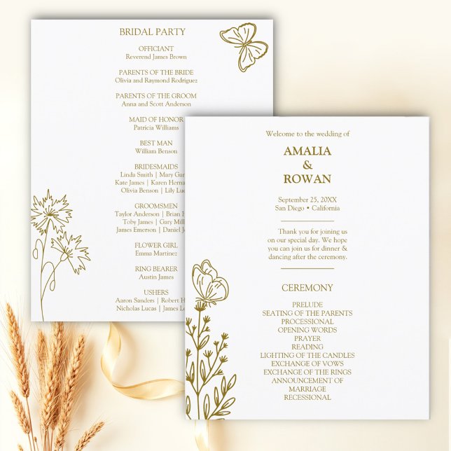 Meadow Flowers White-Gold Wedding Budget Program (Creator Uploaded)