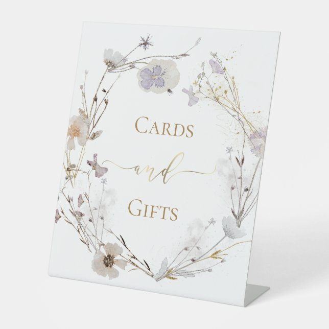 meadow flowers wreath cards sign (Front)