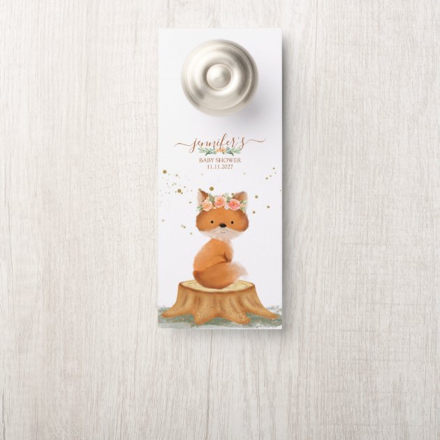 Meadow Fox Baby Shower Door Hanger
