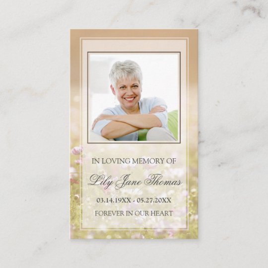 Meadow Funeral Prayer Cards | In Loving Memory | Zazzle.com