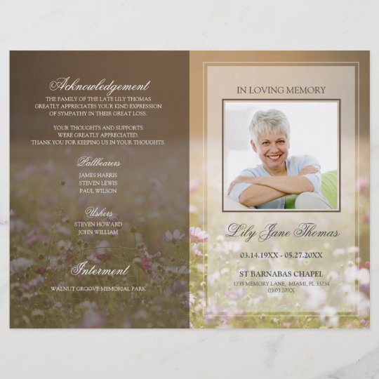 Meadow Funeral Program | In Loving Memory Flyer | Zazzle.com