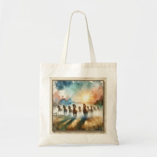 Meadow Gallop 2 _ Watercolor Tote Bag