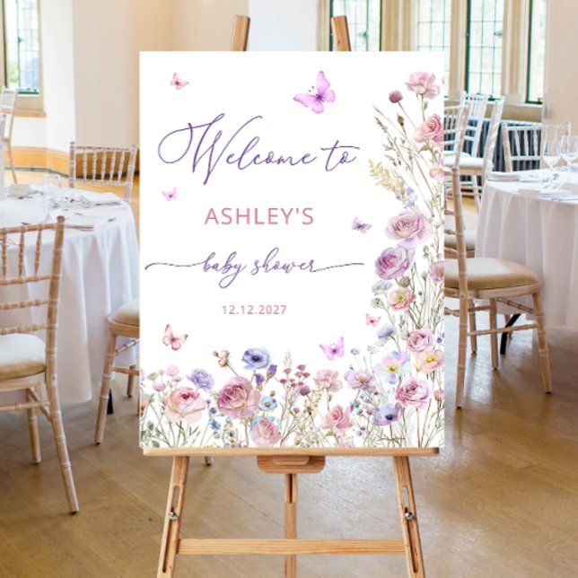 Meadow Garden Butterfly Baby Shower Welcome  Foam Board (Creator Uploaded)