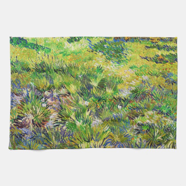 Meadow Garden Saint-Paul Hospital Vincent van Gogh Kitchen Towel (Horizontal)