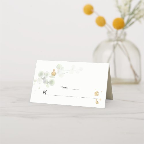 Meadow Green and Gold Botanical Place Cards