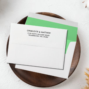 MEADOW GREEN Elegant return address family name Envelope