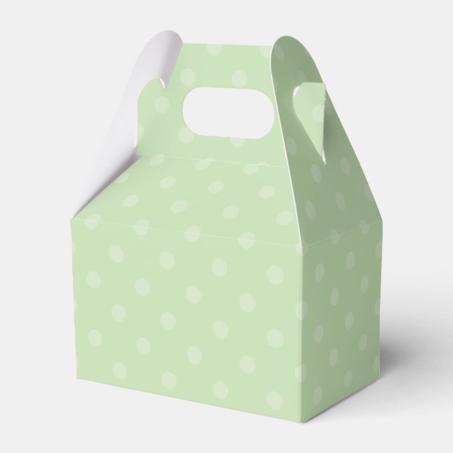 Meadow Green Polka-Dot Favor Box (Front Side)