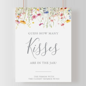 Meadow Guess How Many Kisses Bridal Shower Game  Poster