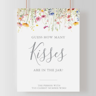 Meadow Guess How Many Kisses Bridal Shower Game  Poster