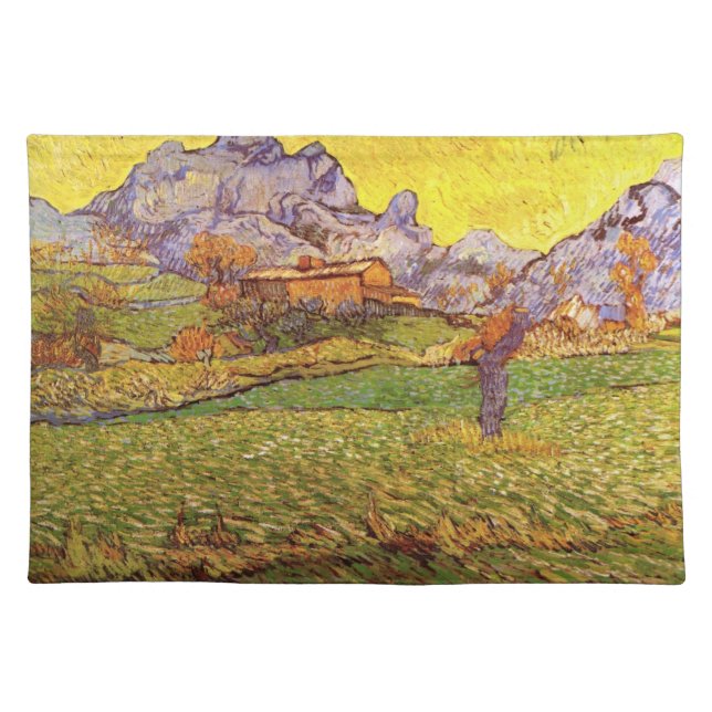 Meadow in Mountains by Vincent van Gogh Cloth Placemat (Front)