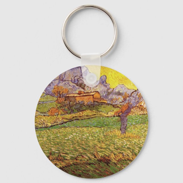 Meadow in Mountains by Vincent van Gogh Keychain (Front)