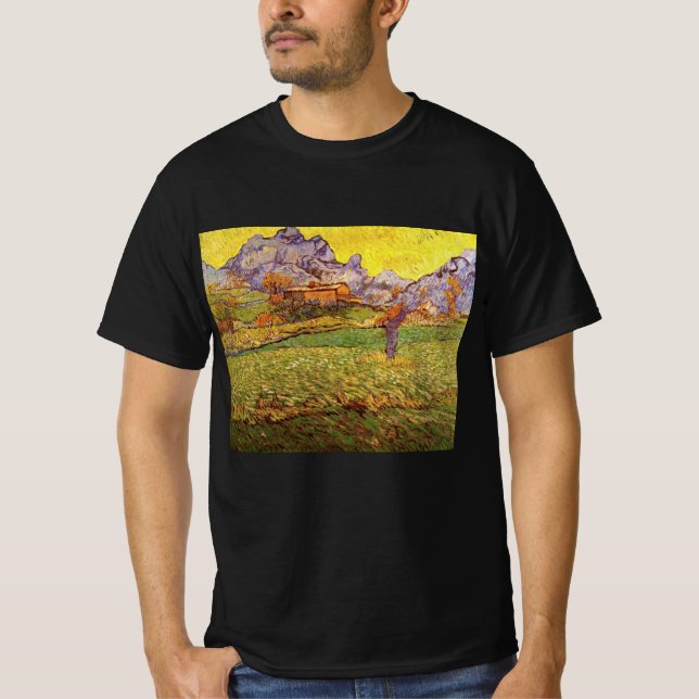 Meadow in Mountains by Vincent van Gogh T-Shirt (Front)