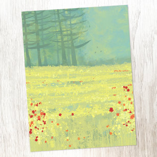 Meadow Landscape Painting Postcard