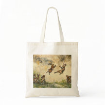 Meadow Matchup Playful Hares in a Meadow 