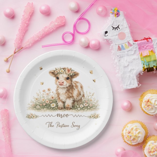 Meadow Melody cow paper plates (Party)