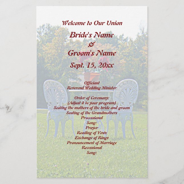 Meadow of Love - Autumn Tree Wedding Flyer (Front)