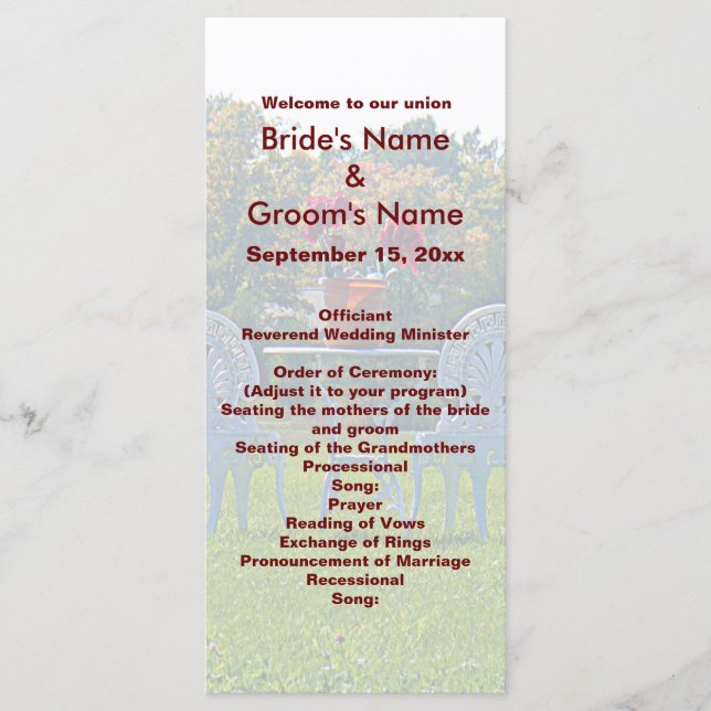Meadow of Love - Autumn Tree Wedding Program (Front)