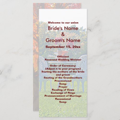 Meadow of Love _ Autumn Tree Wedding Program