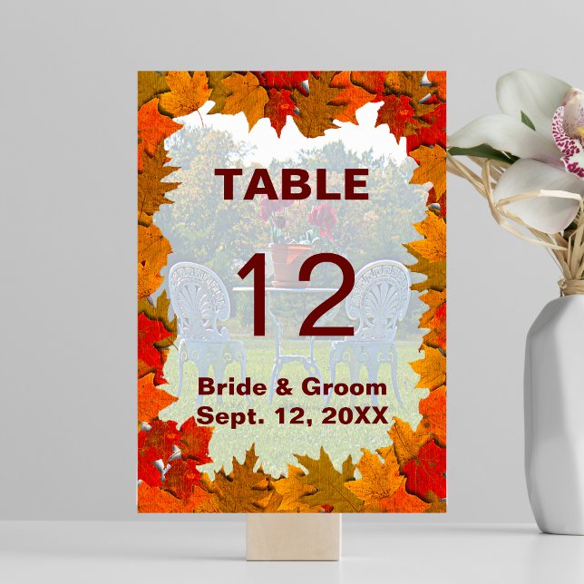 Meadow of Love Autumn Wedding Table Card (Meadow of Love Autumn Wedding Table Card)