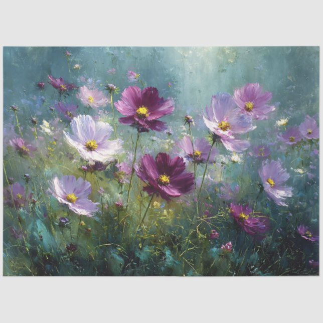 Meadow of Purple Wildflowers in Bloom Tissue Paper (Front)