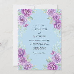 Meadow Periwinkle Violet Painted Wedding Invitation