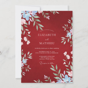Meadow Rust Painted Foliage Wedding Invitation