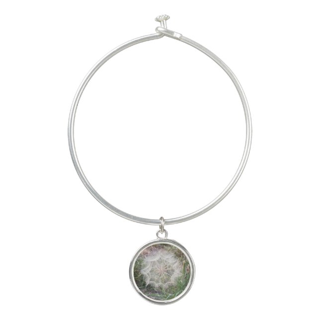 Meadow Salsify Bangle Bracelet With Round Charm (Front)