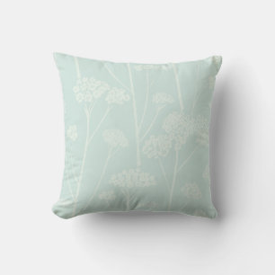 Meadow Silence Soft Aqua Pale Seafoam Throw Pillow