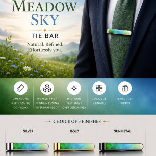Meadow Sky Gold Finish Tie Bar