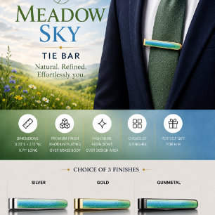 Meadow Sky Gold Finish Tie Bar