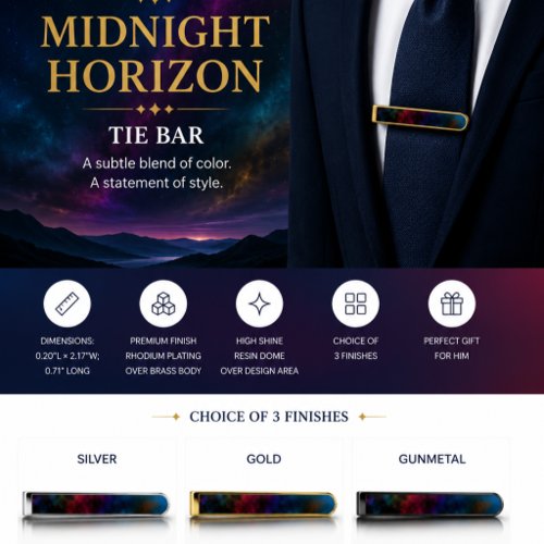 Meadow Sky Gold Finish Tie Bar