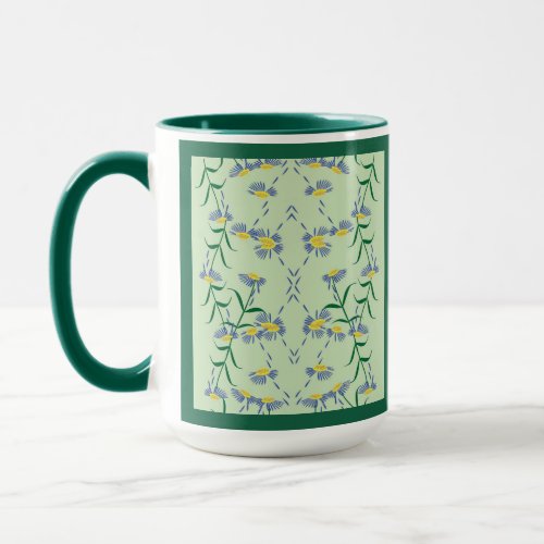 Meadow Soiree Collection Mug Blue Yellow Greens