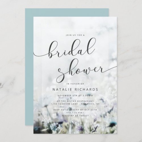 Meadow Song fading Wildflowers Boho Bridal Shower Invitation
