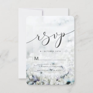 Meadow Song fading Wildflowers in a Field Boho RSVP Card