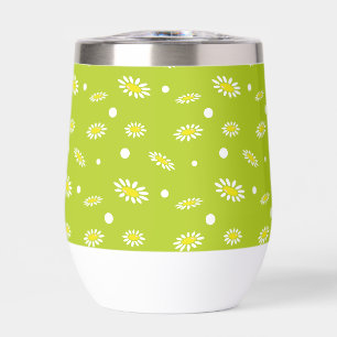 Meadow Stars Daisy Flowers Thermal Wine Tumbler