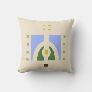 Meadow Stencil Design Throw Pillow